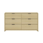 Manhattan Comfort Grace 60" Modern Double Dresser - Natural Oak/Black-Modern Double Dresser for Bedroom and Living Room Use. 