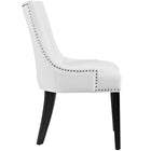 Modway Marquis Faux Leather Dining Chair - White - 4 Pack-Antique Copper Nailhead Trim