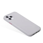 General Supply Goods + Co iPhone 12 12 Pro Vegan Leather Case with Metallic Buttons and MagSafe Compatible - Silver Grey-Silver grey