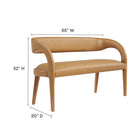Modway Pinnacle Vegan Leather Accent Bench - Tan-Vegan Leather Upholstery