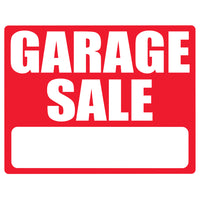 Cosco Garage Sale Sign and Metal Stake Kit - 15" x 19" - Red and White-This garage sale sign features bold red and white colors to attract attention and drive traffic to your sale