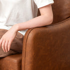 HOMCOM 55" Loveseat Sofa with Solid Wood Legs - Brown-Easy assembly required