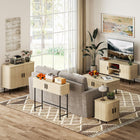 HOMCOM Nordic 35.4" L Sideboard Buffet Cabinet with Storage - Oak-Colour: Oak, Black 