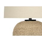 Monarch Specialties 25" H Transitional Table Lamp - Rattan / Beige Shade-Assembled dimensions: 18 in. L x 18 in. W x 25 in. H. base: 11.75 in. L x 11.75 in. W x 12.75 in. H. shade: 18 in. L x 18 in. W x 10.5 in. H