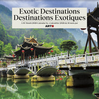 DateWorks 2026 16-Month Wall Calendar - 12" x 12" - Exotic Destinations - Bilingual-12.00" x 12.00"