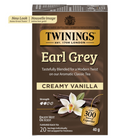 Twinings Earl Grey Creamy Vanilla Black Tea Bags - 20 Pack-Blended with black tea, bergamot and vanilla for a smooth and creamy variation of classic Earl Grey tea