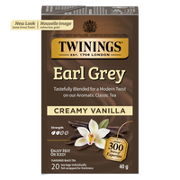 Twinings Earl Grey Creamy Vanilla Black Tea Bags - 20 Pack-Blended with black tea, bergamot and vanilla for a smooth and creamy variation of classic Earl Grey tea