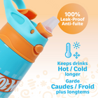 Danawares Hot Wheels Double Wall Stainless Steel with Silicone Spout - 430 ml-Durable, leak-proof, and BPA-free-just what every little hero needs