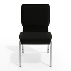 Flash Furniture HERCULES 18.5"W Stacking Church Chair in Black Fabric - Silver Vein Frame-CA117 Fire Retardant Foam