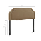 Modway Magnolia Stain-Resistant Performance Velvet King Size Headboard - Taupe/Almond-Padded King Size Headboard