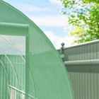 Outsunny Walk-in Tunnel Greenhouse with Roll Up Door -  11.5' x 6.6' x 6.6'- Zippered roll up door for easy access and can be attached to top to stay open  
