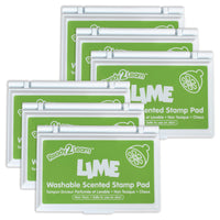 Ready 2 Learn Washable Stamp Pad - Lime Scent - Green - 6 Pack-Stop And Smell The Ink - Add some life to your artistic creations! This green stamp pad features fragrant, lime-scented ink. An entertaining artistic resource for classrooms, homes or centers!
