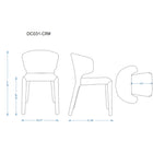 Manhattan Comfort Conrad 20.47" Mid-Century Modern Faux Leather Upholstered Dining Chairs - Black - Set of 2-Upholstered in Faux Leather or Woven Tweed with High Density Foam Filled Padding