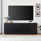Hudson&Canal Ormond TV Stand for TV's up to 75" - Black Grain-Constructed of sturdy MDF materials in a handcrafted black grain finish