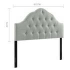 Modway Sovereign Upholstered Fabric Queen Headboard - Grey-Tufted high arch