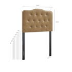 Modway Annabel Faux Leather Twin Headboard - Toast-Diamond Button Tufting