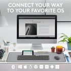 Logitech K585 Slim Multi-Device Wireless Keyboard - Graphite-Numeric Keypad: Enjoy a fluid, laptop-like comfortable typing experience that’s whisper-quiet, number pad and 12 FN keys are available for easy access and media shortcuts