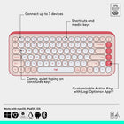 Logitech Pop Icon  Bluetooth Keyboard & Mouse Combos -  Rose-Compatible with MacBook Neo laptops: instant Bluetooth connection, seamless & color-matched