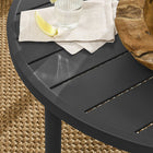 Modway Terrace 35" Outdoor Patio Aluminum Round Coffee Table - Graphite-Slatted Tabletop