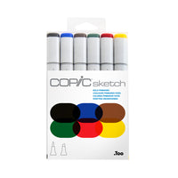 Copic Sketch Dual Tipped Ink Markers - Bold Primaries - Set of 6-Color Consistency and Quality