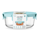 Bentgo Glass Leak-Proof Glass Food Storage - 970 mL - Soft Aqua-Keep food fresh and organized in the fridge with this versatile non-porous glass container
