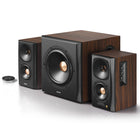 Edifier S360DB Bluetooth Bookshelf Speakers with 8" Wireless Subwoofer - Brown-Get clear highs thanks to fully planar diaphragm tweeters