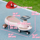 Qaba Kids Wiggle Swing Car, No Batteries w/Parent Traction Rope, Music - Pink-Comes with a 50.4" (128 cm) traction rope for parental control 
