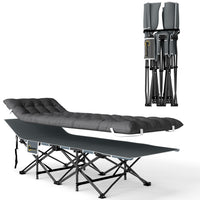 Outsunny Camping Cot for Adults with Cushion-Soft 3.5" cushion ensures warmth and comfort while resting