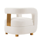 Manhattan Comfort Amirah 28.94" Modern Velvet Upholstered Accent Chair - White - 2 Pack-Commercial Grade Tested with Weight Capacity of 440 Lbs