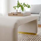 Modway Koda Performance Velvet Waterfall Ottoman - Brass/Almond-Dense Foam Padding