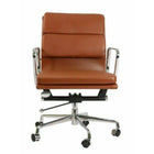 Plata Import Alark Office Chair Pu Leather Upholstery Low Back Metal Frame - Tan-Base Gaslift and castors