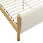 Modway Maven Queen Size Fabric Upholstered Platform Bed - Ivory Oak-Weight Capacity: 794 lb