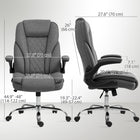 HOMCOM Office Chair with Flip-up Armrest - Dark Grey-Tilt function enables rocking motion for relaxation