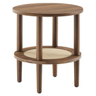 Modway Torus Round Side Table - Walnut-Round, Two-Tier Design