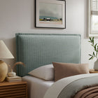 Modway Camille Striped Linen Blend Twin Size Headboard - Spa Blue Stripe-Padded Pillow Design