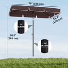 Outsunny Adjustable-Tilt Patio Umbrella - 6.5'x4' - Coffee-Quickly adjust your umbrella angle from sun with simple push button control