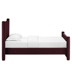 Modway Rael Performance Velvet Twin Platform Bed - Mulberry-Assembly Required