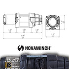 Novawinch Super B 4,500 lb 12V Electric ATV/UTV Winch with Synthetic Cable and Handbar Switch-360º All-metal free spool control