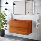 Modway Scenic 36" Wall-Mount Bathroom Vanity Cabinet - Cherry/Walnut-Melamine Construction