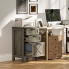 HOMCOM 3-Drawer Letter/A4 Filing Cabinet - Grey Wash-Adjustable bar in large drawer for A4 or letter file sizes
