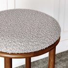 Modway Fable Boucle Fabric Bar Stools - Walnut Taupe - Set of 2-Wood Frame