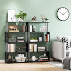 HOMCOM 5-Tiers Geometric Wooden Bookcase for Living Room - Black-Un ajout magnifique à tout salon familial, séjour, chambre ou bureau 