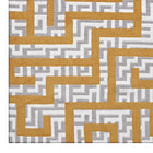 Modway Nahia Geometric Maze Area Rug - 5 ft W x 8 ft L - Ivory Light Grey/Banana Yellow-100% Polyester Microfiber