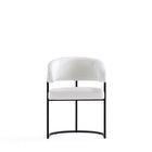Manhattan Comfort Augusta 23.6" Modern Leatherette Upholstered Dining Chair - White - Set of 4-Rounded Backrest. Seat Height: 19.9"