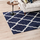 Modway Marja Moroccan Trellis Area Rug - 5 ft W x 8 ft L - Navy/Ivory-Protect Floors From Traffic/Furniture