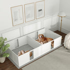 PawHut Whelping Box with Removable Doors for Large Dogs - 96" L x 47" W x 19" H-Easy cleaning features simplify maintenance