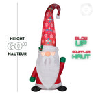 GEMMY Airblown Inflatable Christmas Damask Tomten with Curved Hat - 60"-6
