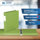 Davis Group Premium Economy Binder - D Ring - 1.5" - Lime Green - 6 Pack-Ideal for Conferences, Reference, Colleges & Universities