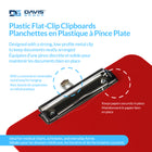 Davis Group Plastic Clipboards - Letter Size - 9" W x 12" H - Red - 6 Pack-Red