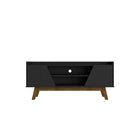 Manhattan Comfort Marcus 53.14" Mid-Century Modern TV Stand - Matte Black-Mid-Century Modern Free Standing TV Stand for Living Room and Bedroom use
